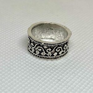 Scroll Design Eternity Wide Band Ring